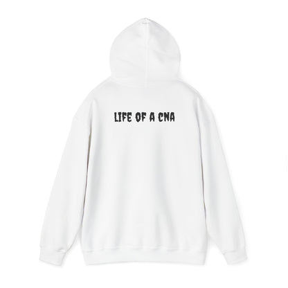 BestfriendTV unisex hoodie with the quote "I'm a CNA, Of Course My Breaks Last Longer Than My Shift," made from a cozy cotton-poly blend.-Best Friend TV